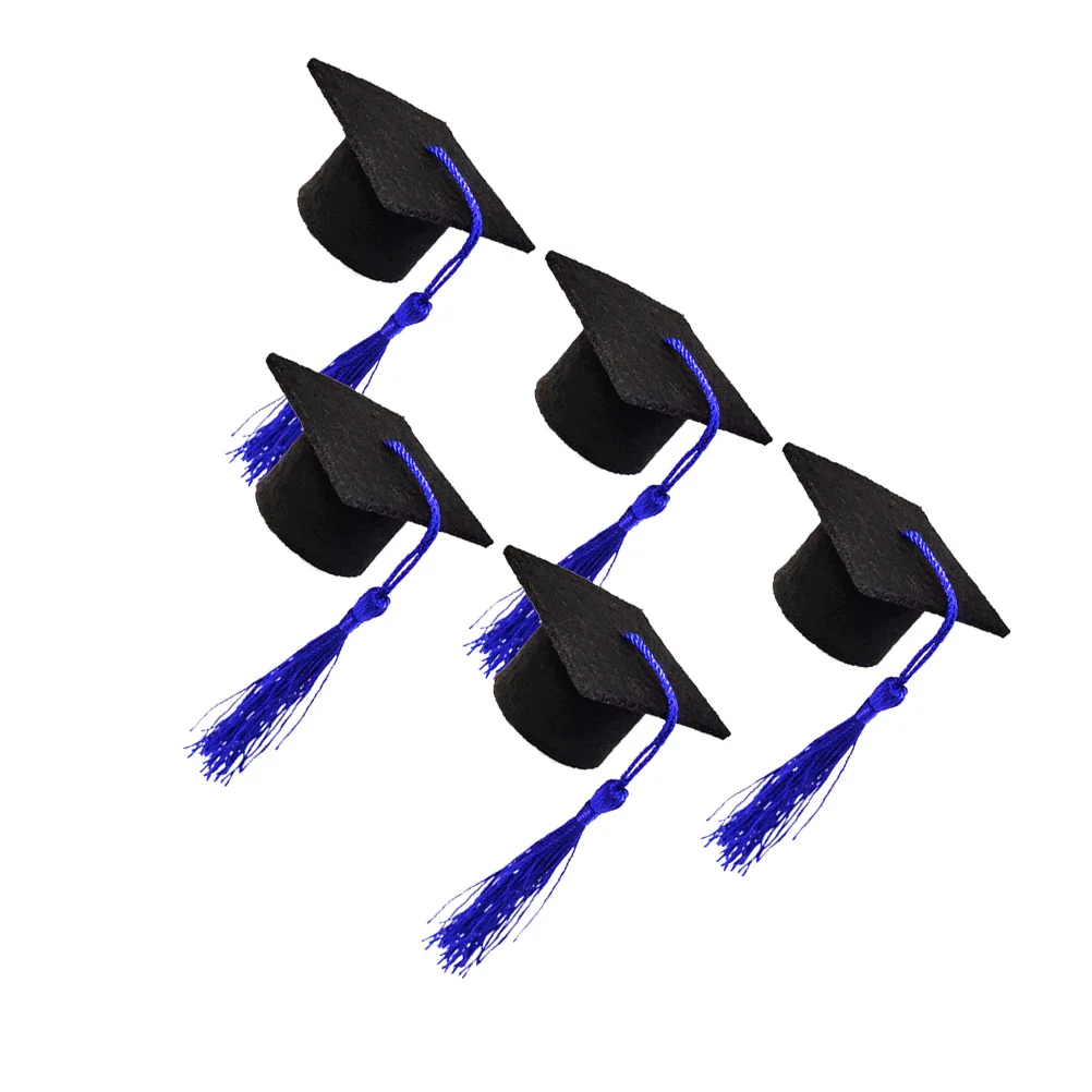 5 Pcs Mini Doctor Hat Decoration Baby Paper Cups Sublimation Graduation Cap Topper Bottle with