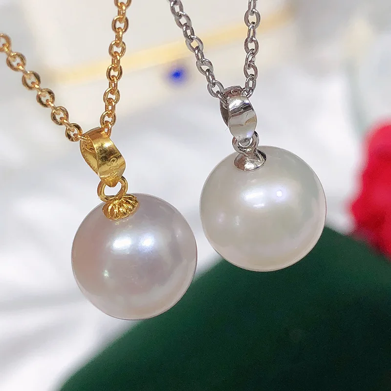 

Vintage Freshwater Pearl Pendant for Women White S925 Silver Clasp Versatile Fashion Jewelry Classic Elegant Pearl Necklace