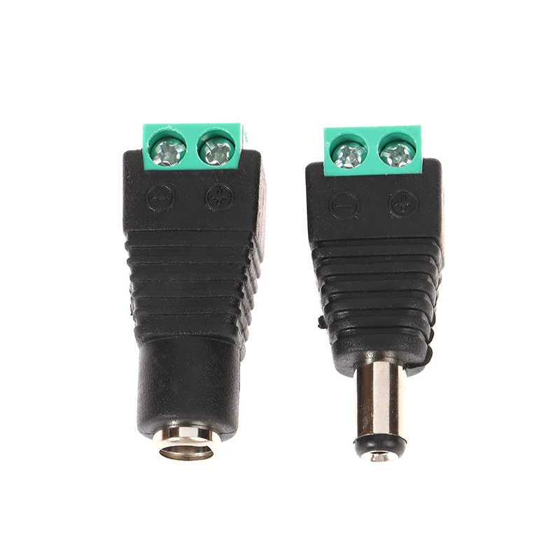 1Pair Female And Male DC Connectors 5.5x2.1MM Power Plug Adapter Jacks Sockets Connector For Single Color LED Strip CCTV Camera