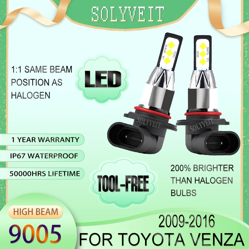 

Safe Night Driving Easy to Install Enhanced Illumination LED High Beam For Toyota Venza 2009 2010 2011 2012 2013 2014 2015 2016