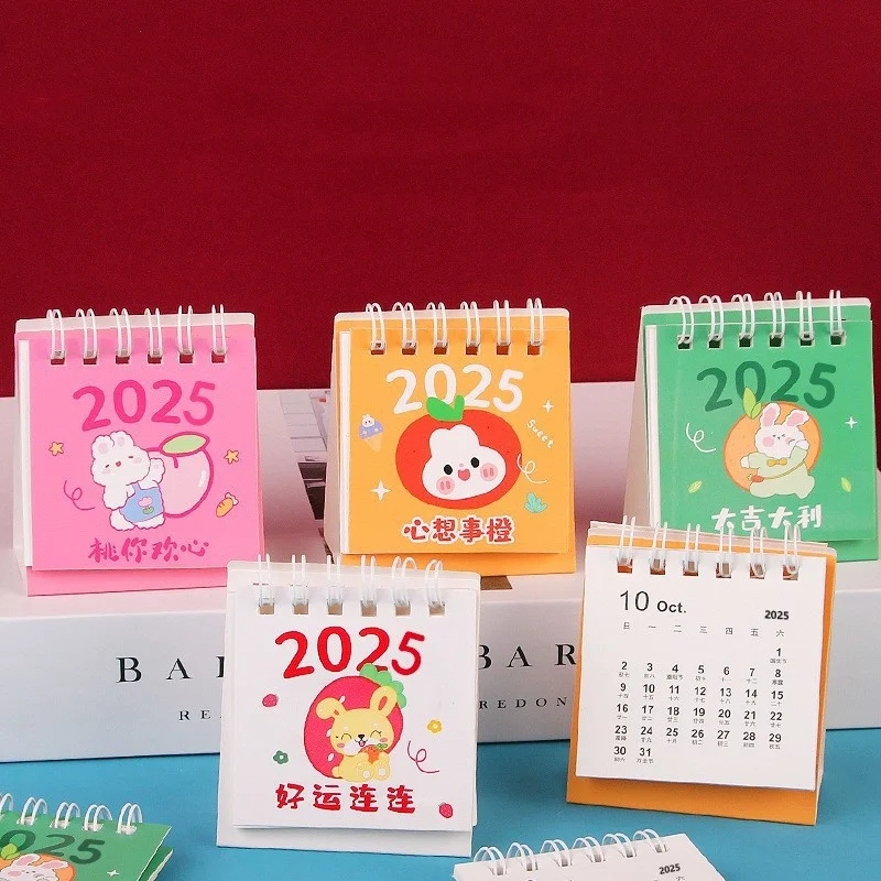 40 pcs/lot Mini Rabbit 2025 Desk Calendar Cute Daily Weekly Memo Pad Calendar Office School Supplies Stationery GIft