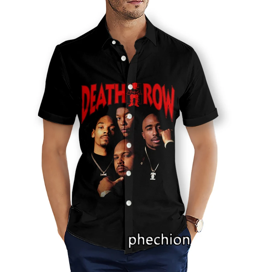 phechion Summer Mens Short Sleeve Beach Shirts DEATH ROW 3D Printed Casual Shirts Fashion Streetwear Men Tops X18