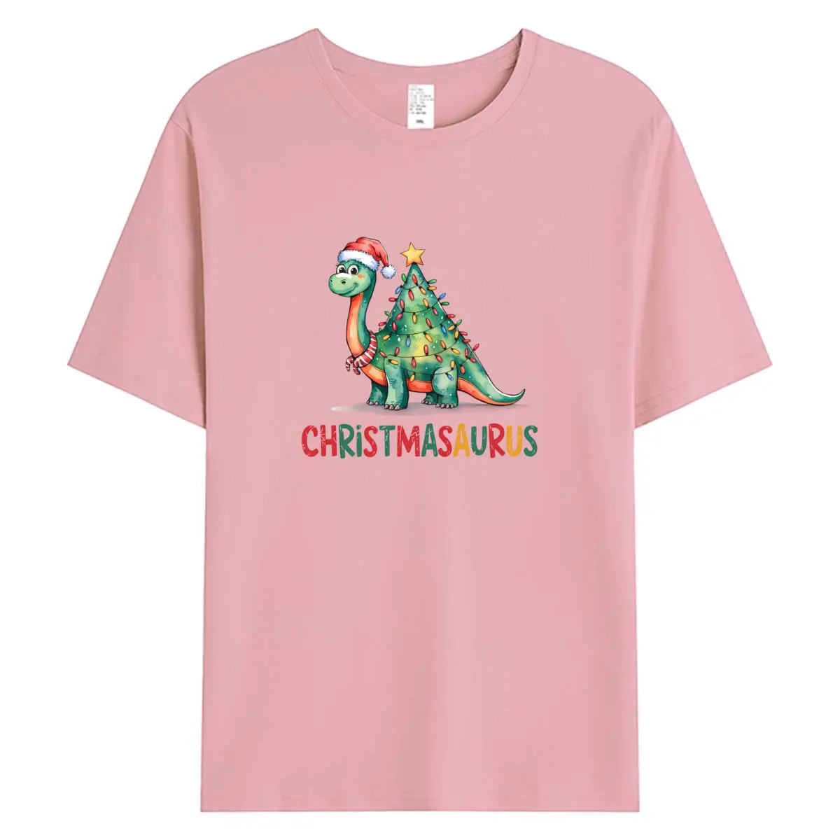 

Women Tees Cartoon Dinosaur Christmas Woman T Shirts 100% Cotton Short Sleeve T-shirt Women's Tops Female Tshirt Clothing