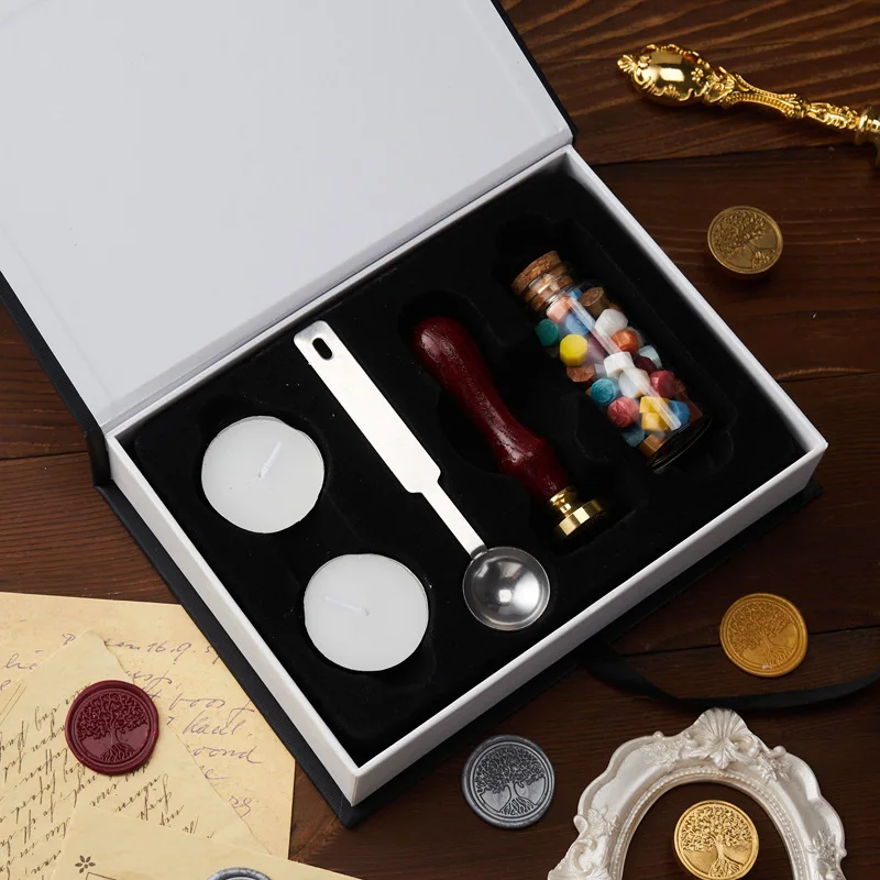 Custom Wax Seal Stamp Set Personalized 2.5cm LOGO Wax Stamp Brass Head Sealing Wax Beads Kit for Envelope Invitations Sealing view 6