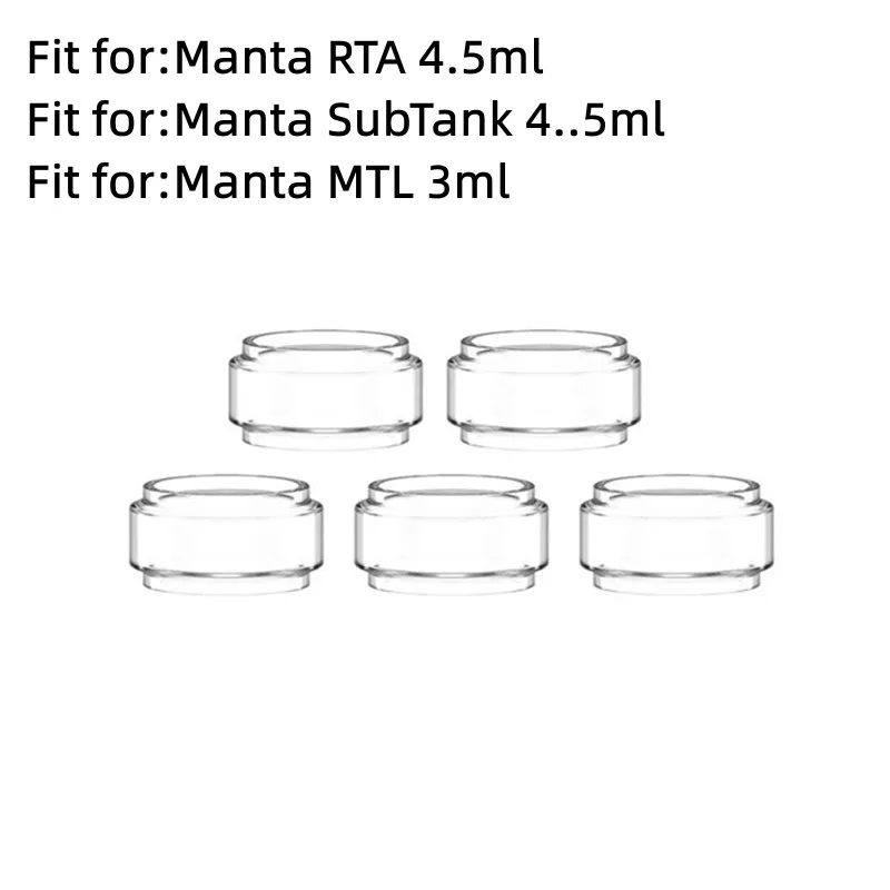 Bubble Glass Tube for Manta  4.5ml / Manta Subohm Tank 4.5ml / Manta MTL 3ml Centrifuge Tubes 5pcs