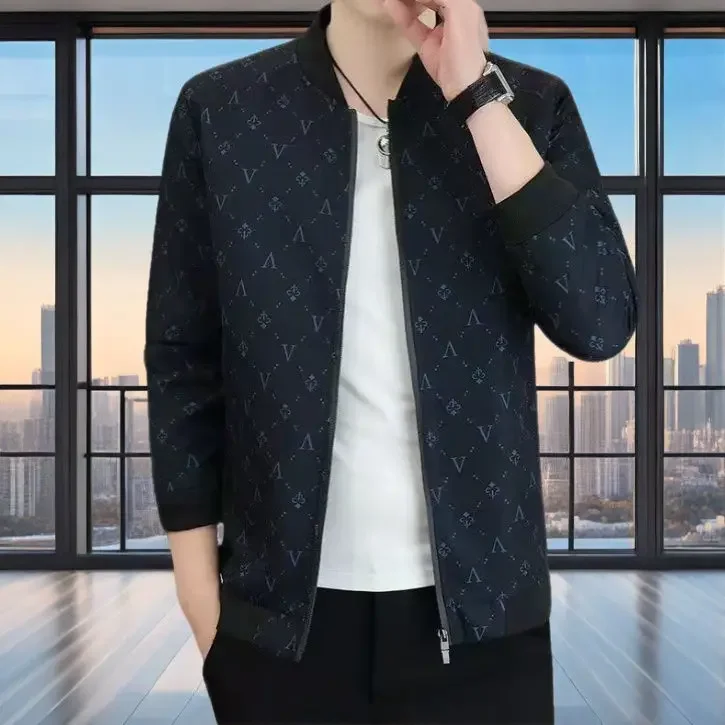 Spring and Autumn Men's Spring and Autumn Coat New Jacket Trendy Handsome Fashion Casual Versatile Baseball Coat Men's Wear