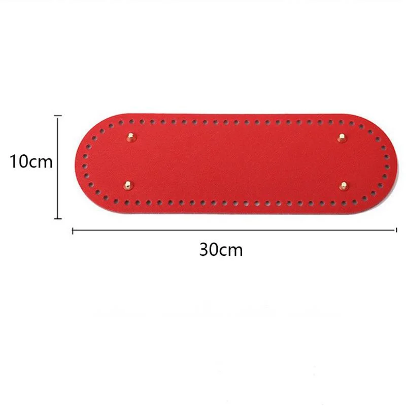 2pcs 10*30cm PU Leather Bag Bottom Fashion DIY Crochet Long Oval Bag Material Bottom Handmade Knitted Bag Parts Accessories