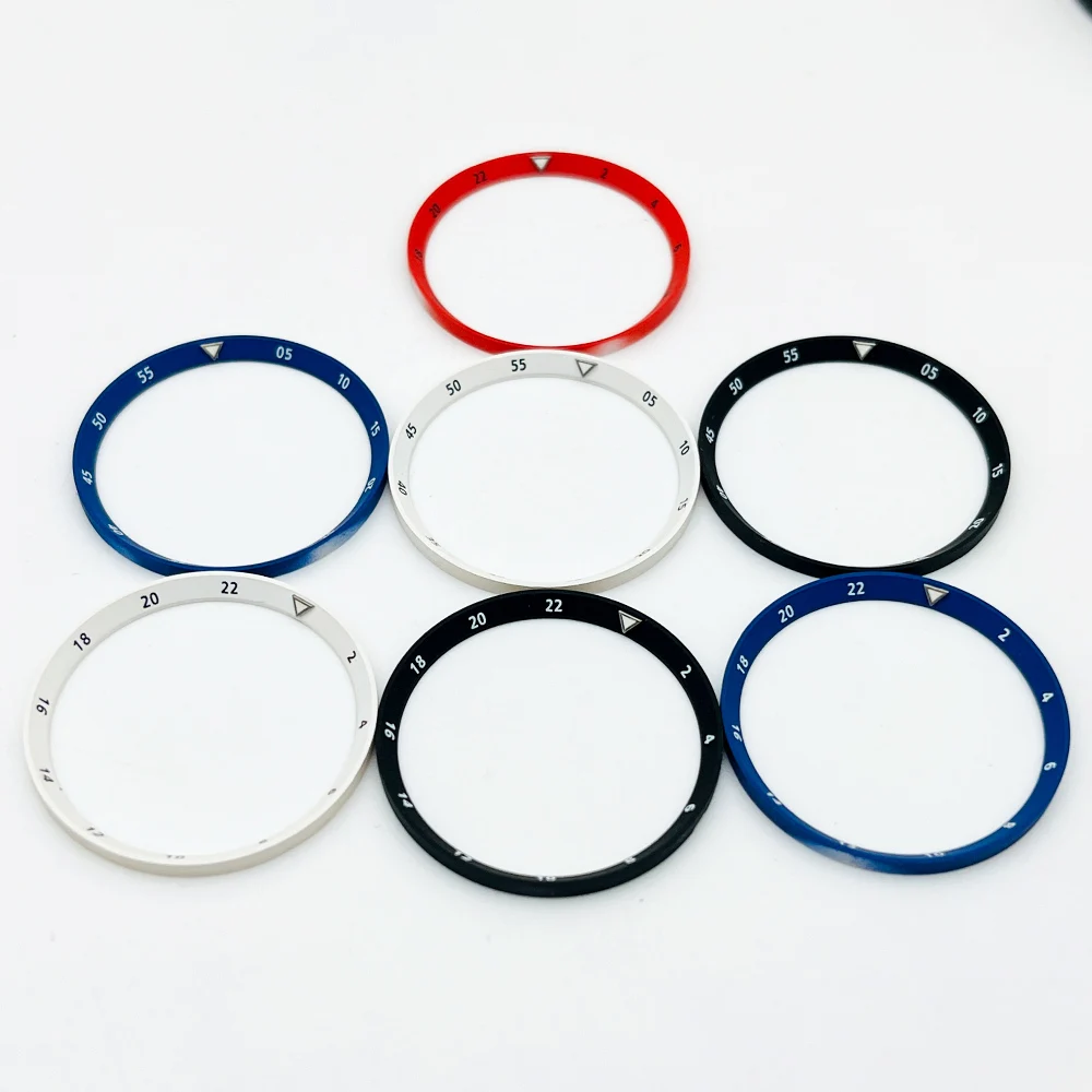 31.3mm Plastics Chapter Ring Fit For 6105 Turtle SRPE Watch Case Inner Ring Black White Green Luminous Top point Chapter Ring