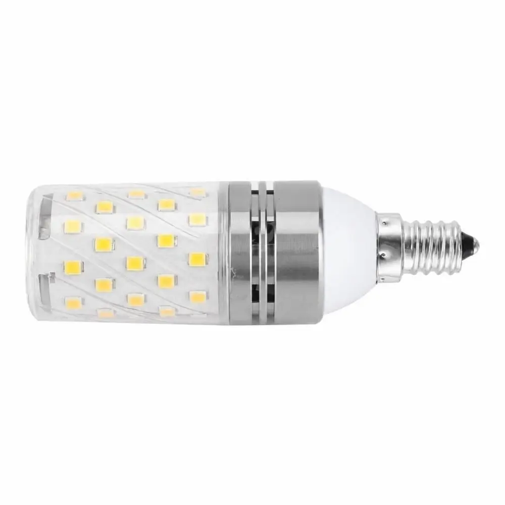 Non-Dimmable E12 LED Bulbs AC 85-265V 12W Corn Bulbs Aluminum Alloy Shell Clear PC Shade LED Chandelier Bulbs Dining Room