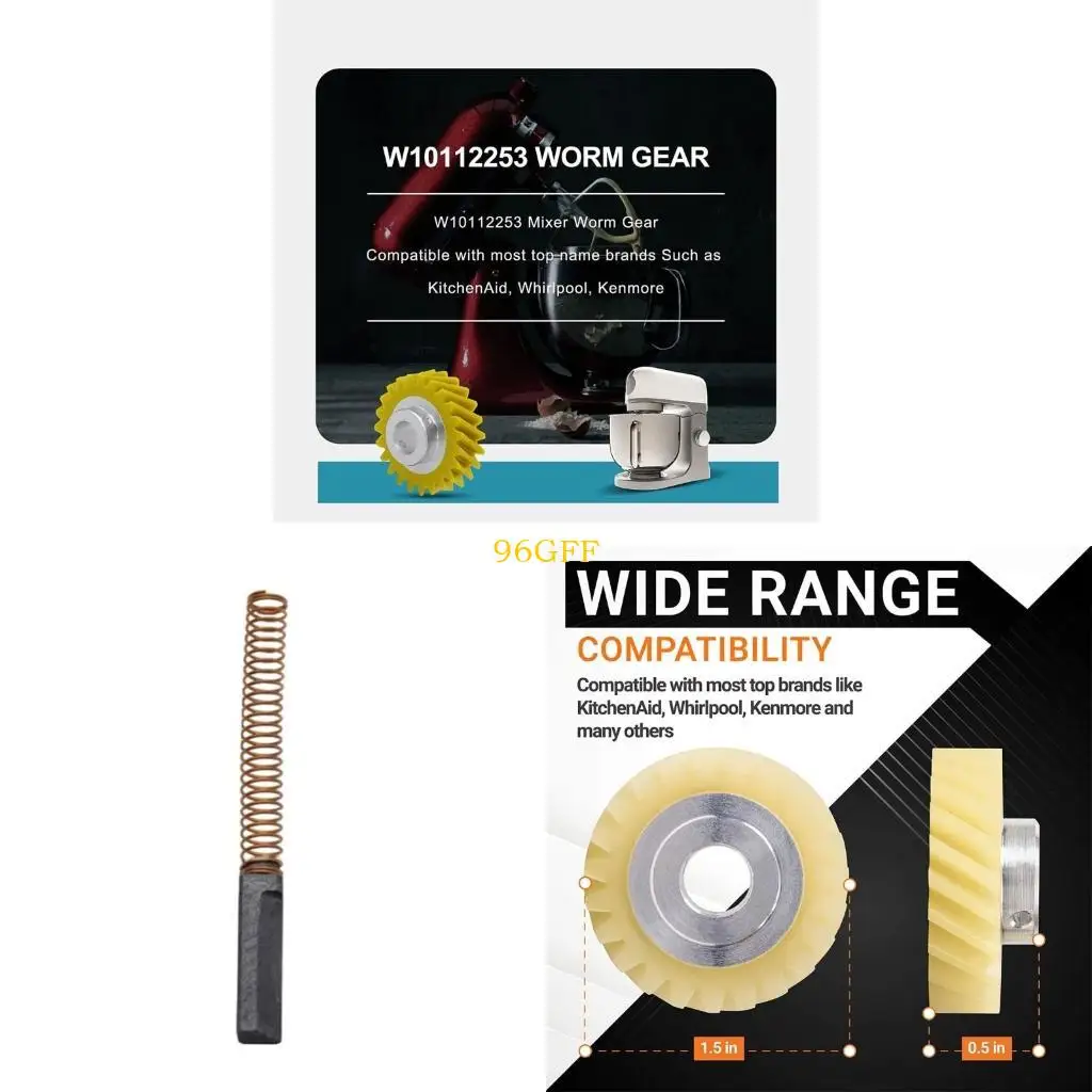 96GF Mixer Brush Mixer Carbon Brush Mixer Replacement Carbon Brush Springs Attached Plastic Metal Material for 5K45SS