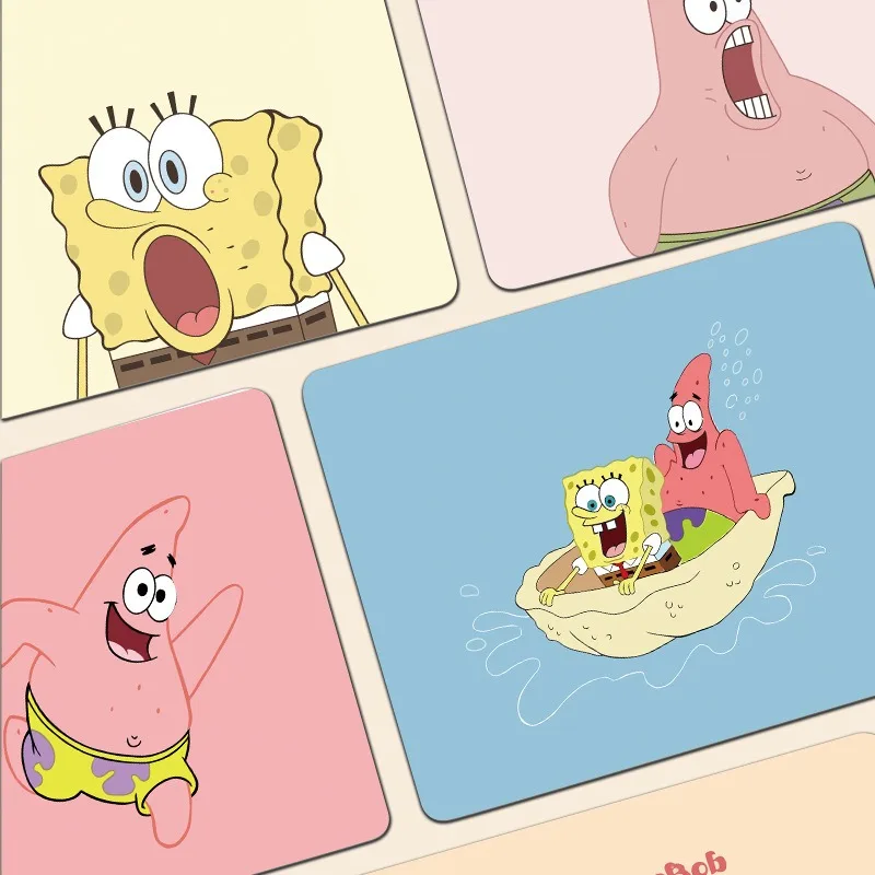 

Kawaii Cartoon SpongeBob SquarePants Small High Beauty Mouse Pad Anti Slip Lock Edge Cute Table Pad Thick Keyboard Pad