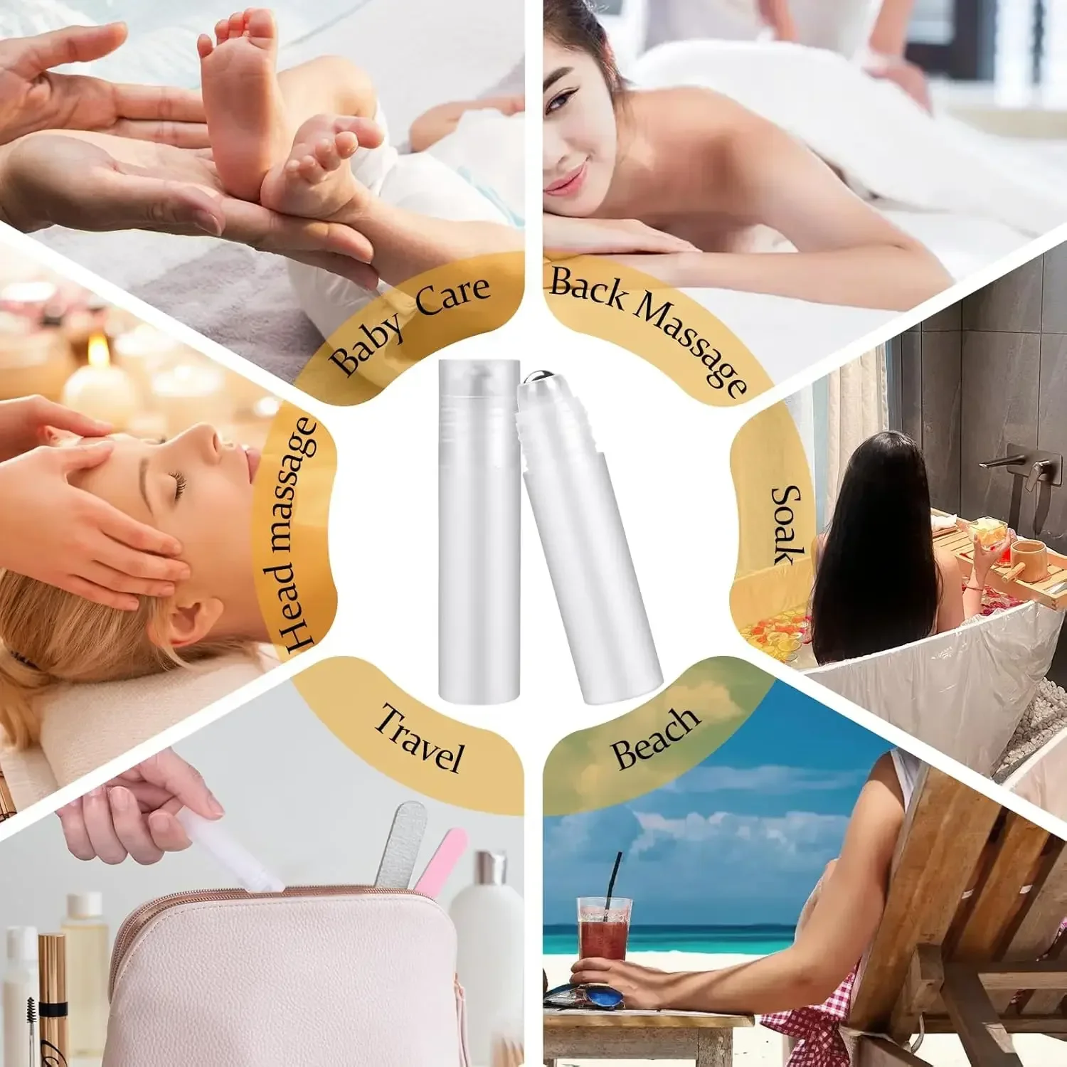 10ML Refillable Roller Ball Plastic Bottle Travel Portable Container Cosmetic Liquid Dispenser