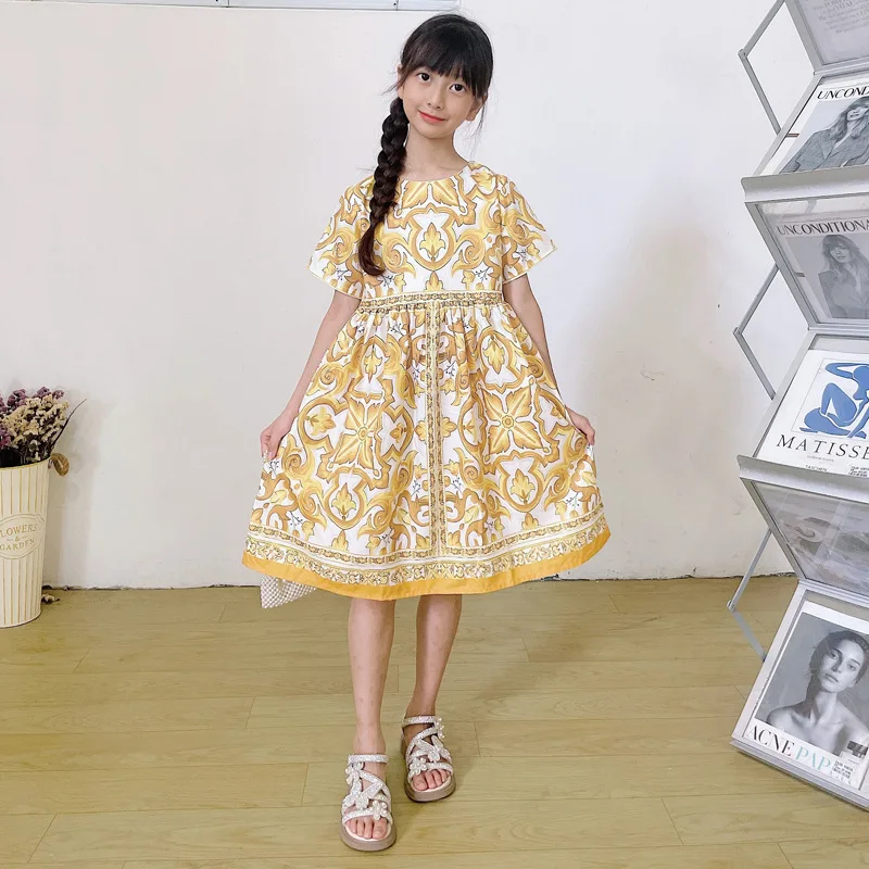 

New children's dress summer dress girls suspender skirt sleeveless skirt pure cotton baby European and American style