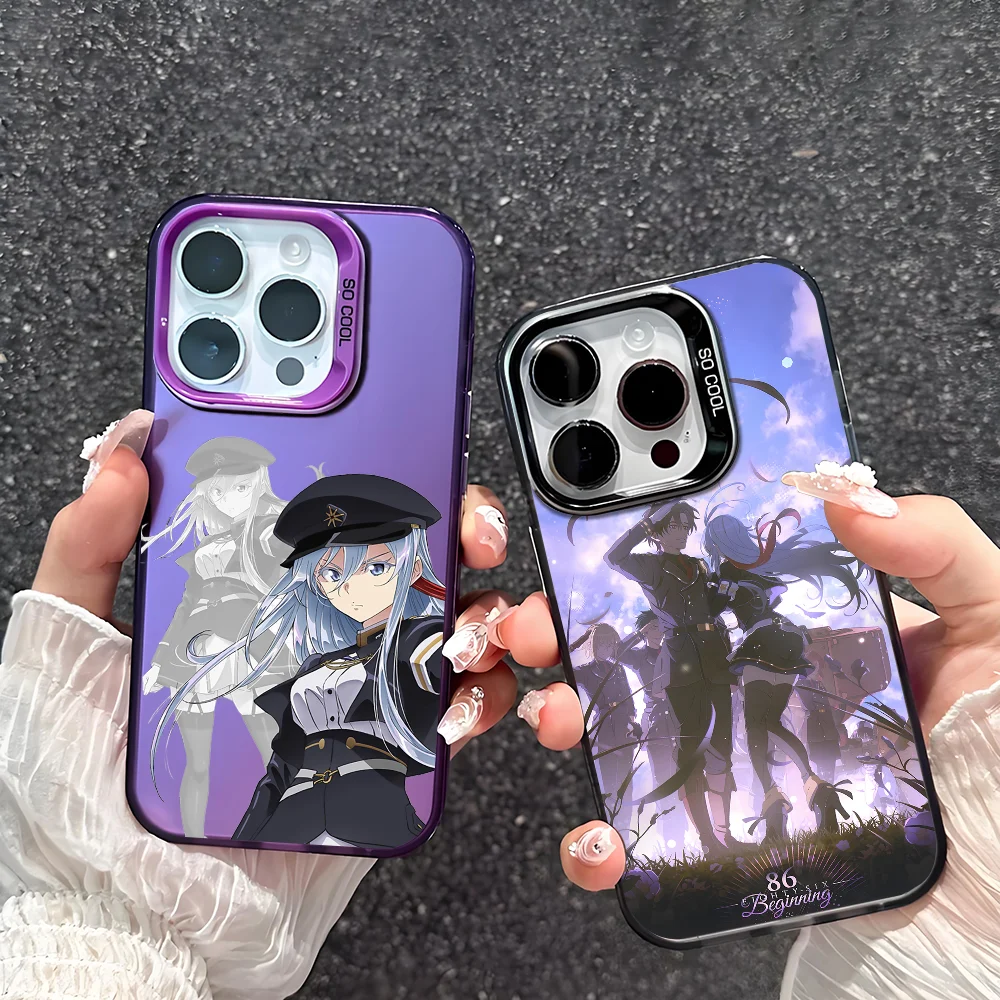 

Anime 86 Eighty Six Phone Case For IPhone 17 16 15 14 13 12 11 Pro Max Plus Mini IMD Color Silver Shell