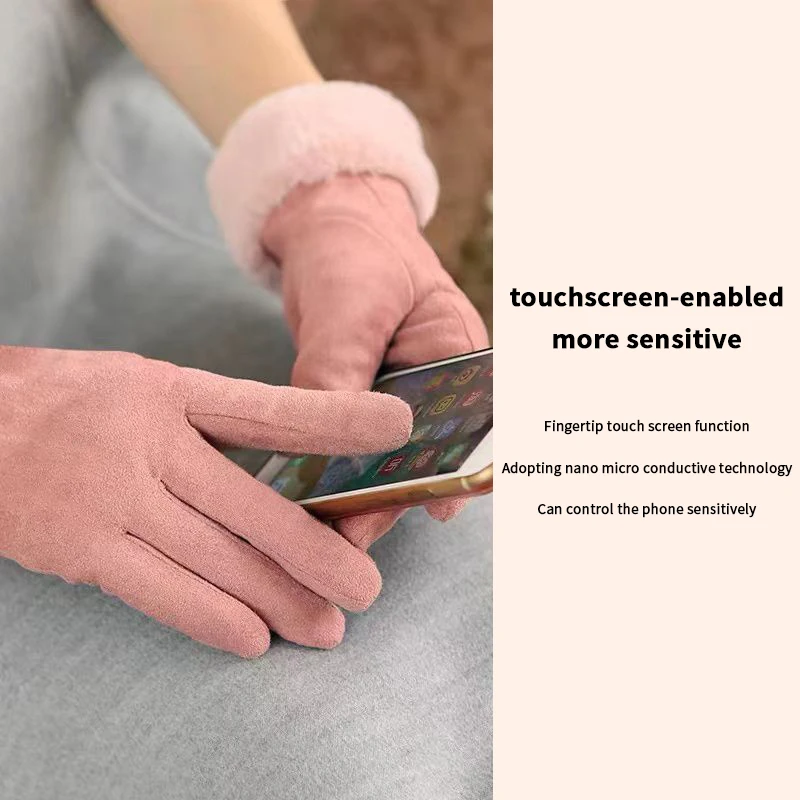 Windproof Thermal Gloves for Cycling Students Winter Warm Fleece Lined Touchscreen Outdoor Activities