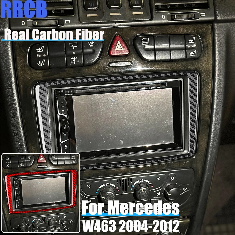 

Real Carbon Fiber Car Accessories Center Display Soft Cover Sticker For Mercedes-Benz G Class W463 G500 G55 G63 G550 2004-2012