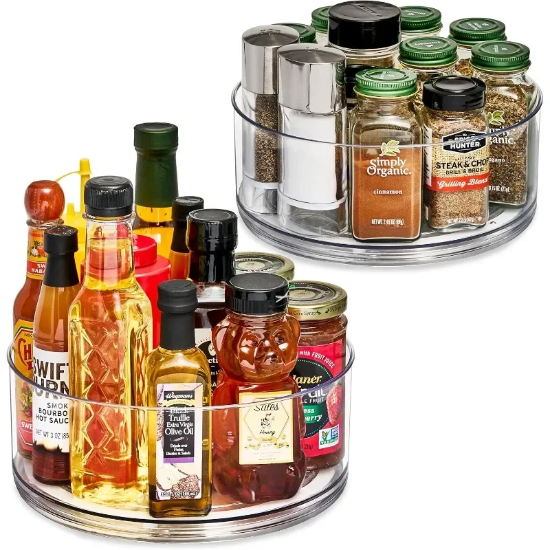 

9 Inch Clear Lazy Susan Organizer | Lazy Susan for Refrigerator Organizing | Rotating Lazy Susan Turntable
