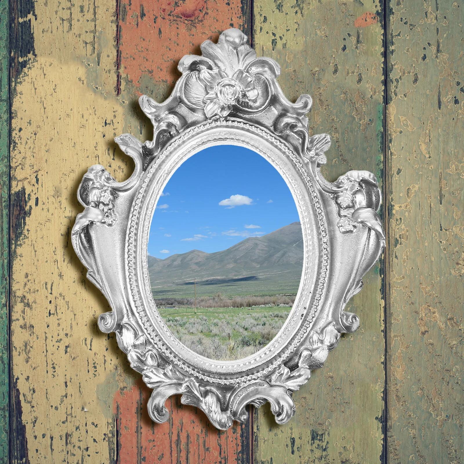 

2Pcs Retro Resin Photo Frames Small Picture Frame Pack for Display Family Photos Tiny Ornament Frame Vintage