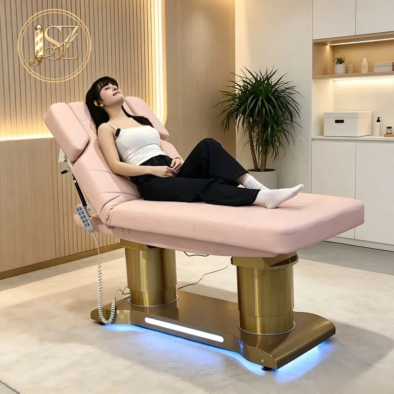 Factory Direct Beauty Bed Adjustable Reclining Facial Massage Lash Bed Custom Logo Salon Spa Clinic Cosmetic Furniture
