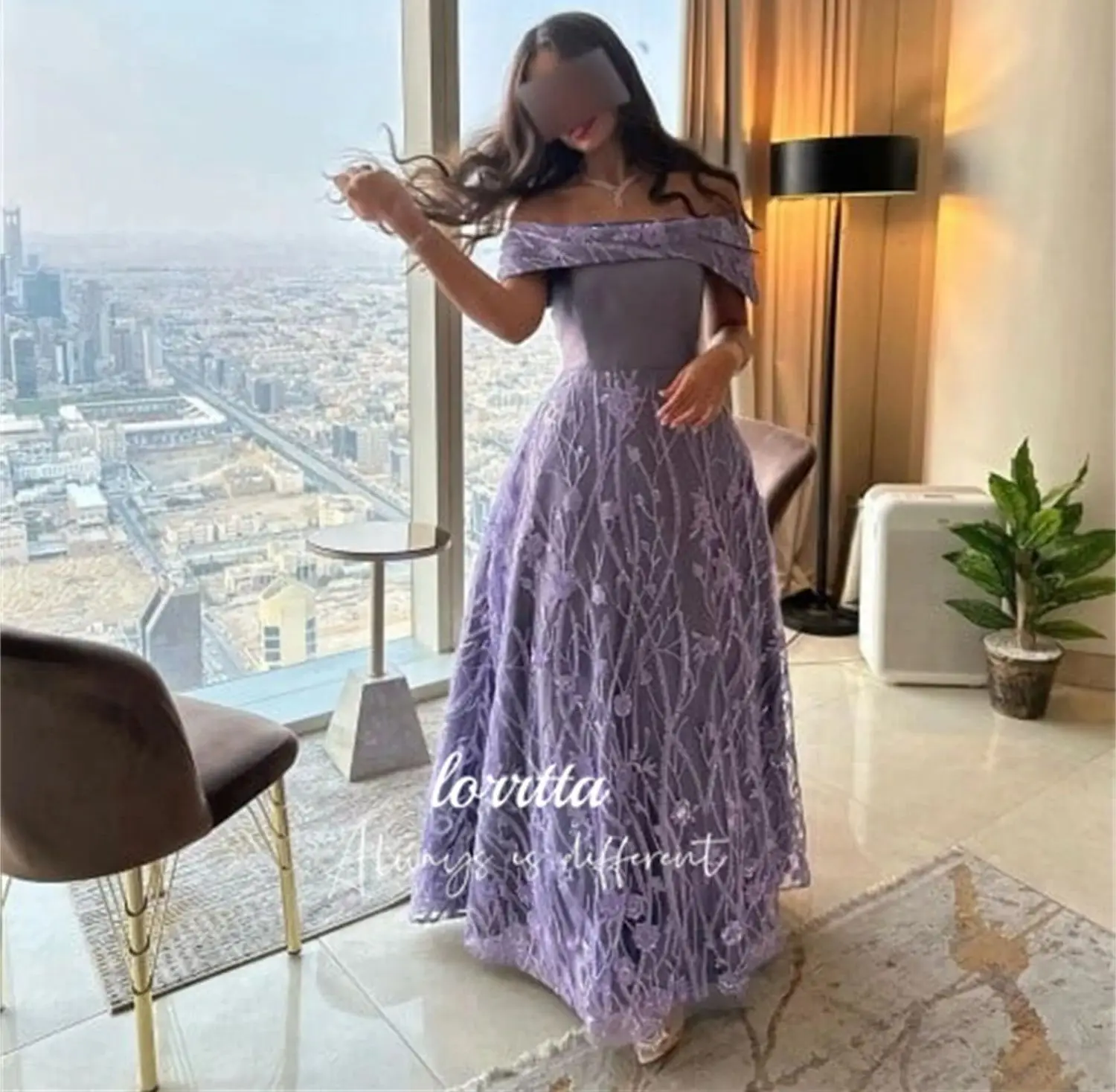 Evening Dress Satin Shiny Fabric Line A Eid Al-fitr Purple Formal Dresses Luxury Women 2024 New Special Occasion Gala Customized