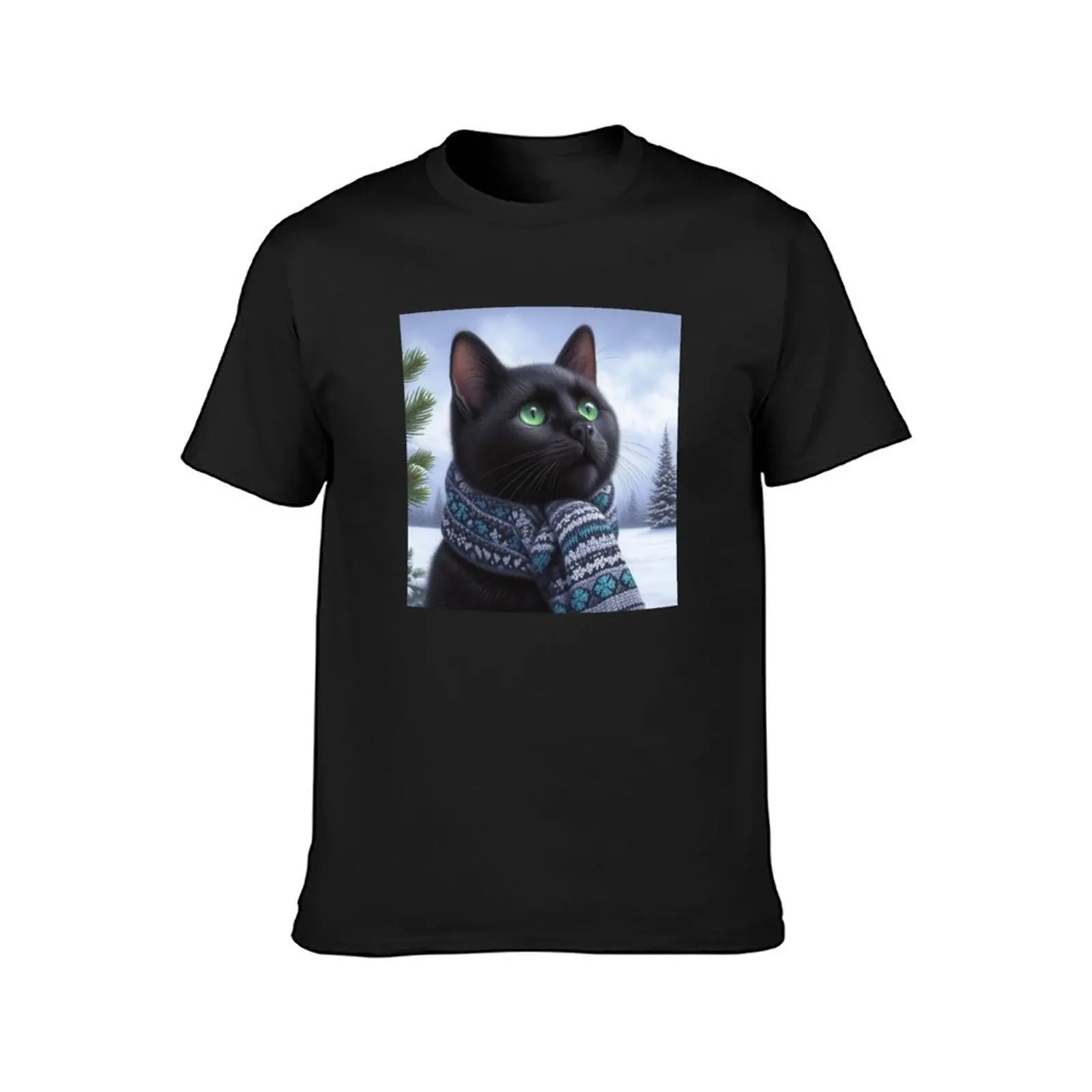 Cat with scarf T-Shirt Aesthetic clothing sublime heavyweight t shirts for men