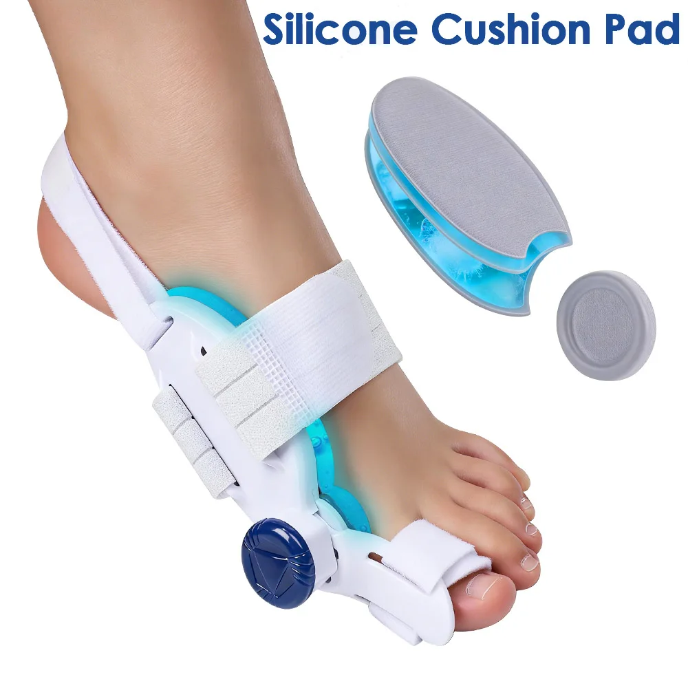 

Универсальный корректор для пальцев ног при вальгусной деформации стопы с силиконовой охлаждающей подушечкой для снятия боли, регулируемый разделитель-выпрямитель для пальцев