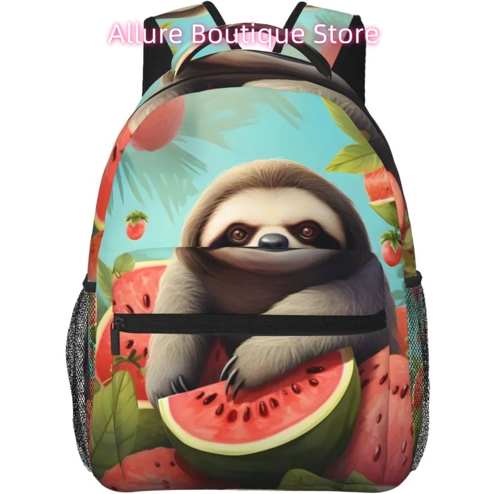 

laptop bag back to school Sloth Watermelon Lightweight Laptop Backpack Lightweight Multipurpose Travel Casual Daypack Unisex Col