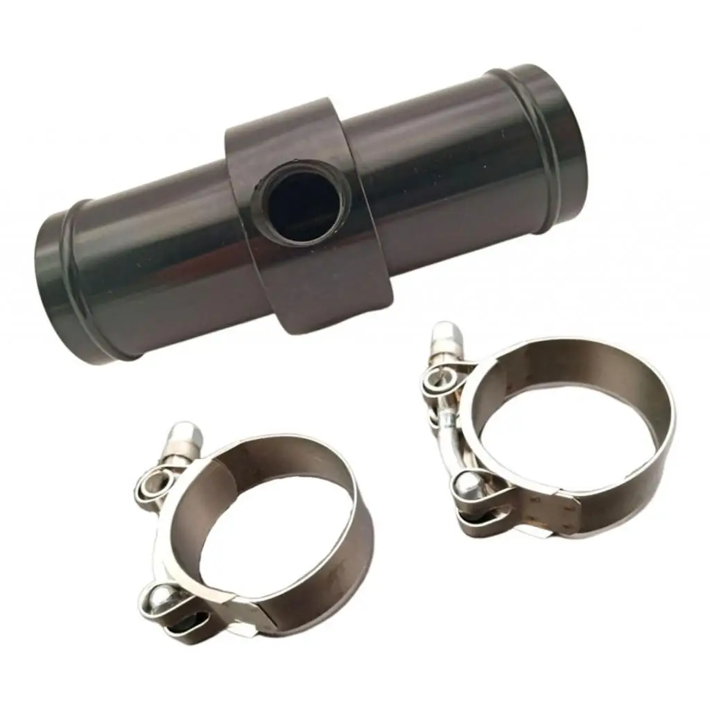 Adaptador de temperatura de mangueira de radiador em linha preto de alumínio 3/8 NPT