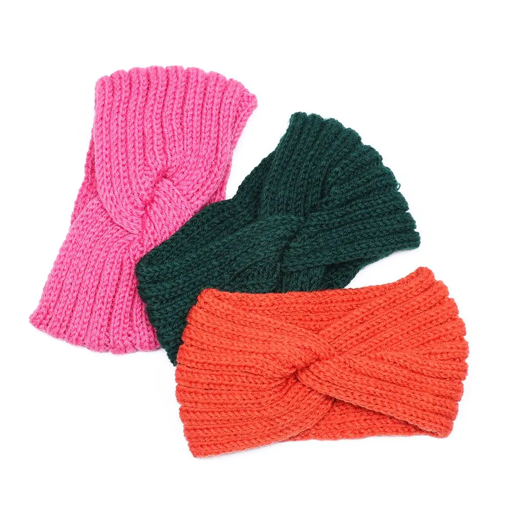 New Women Hair Accessories Knitting Headwear Crochet Turban Weaving Cross Headband Head Wrap