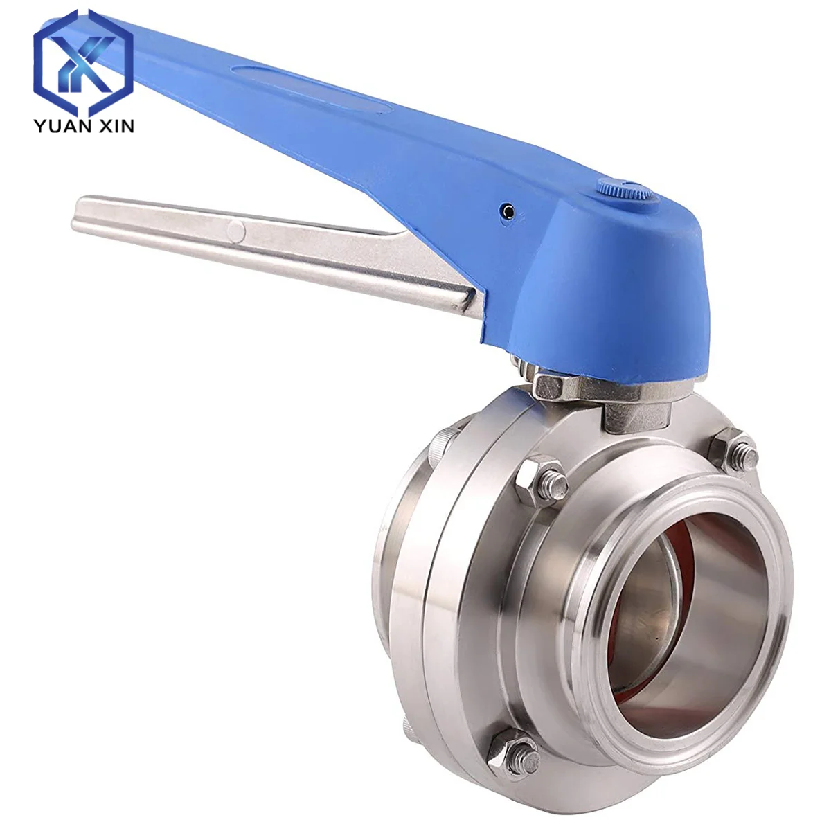 Sanitary stainless steel clamp butterfly valve duckbill butterfly valve 12-position clamp plastic handle butterfly valve with sq