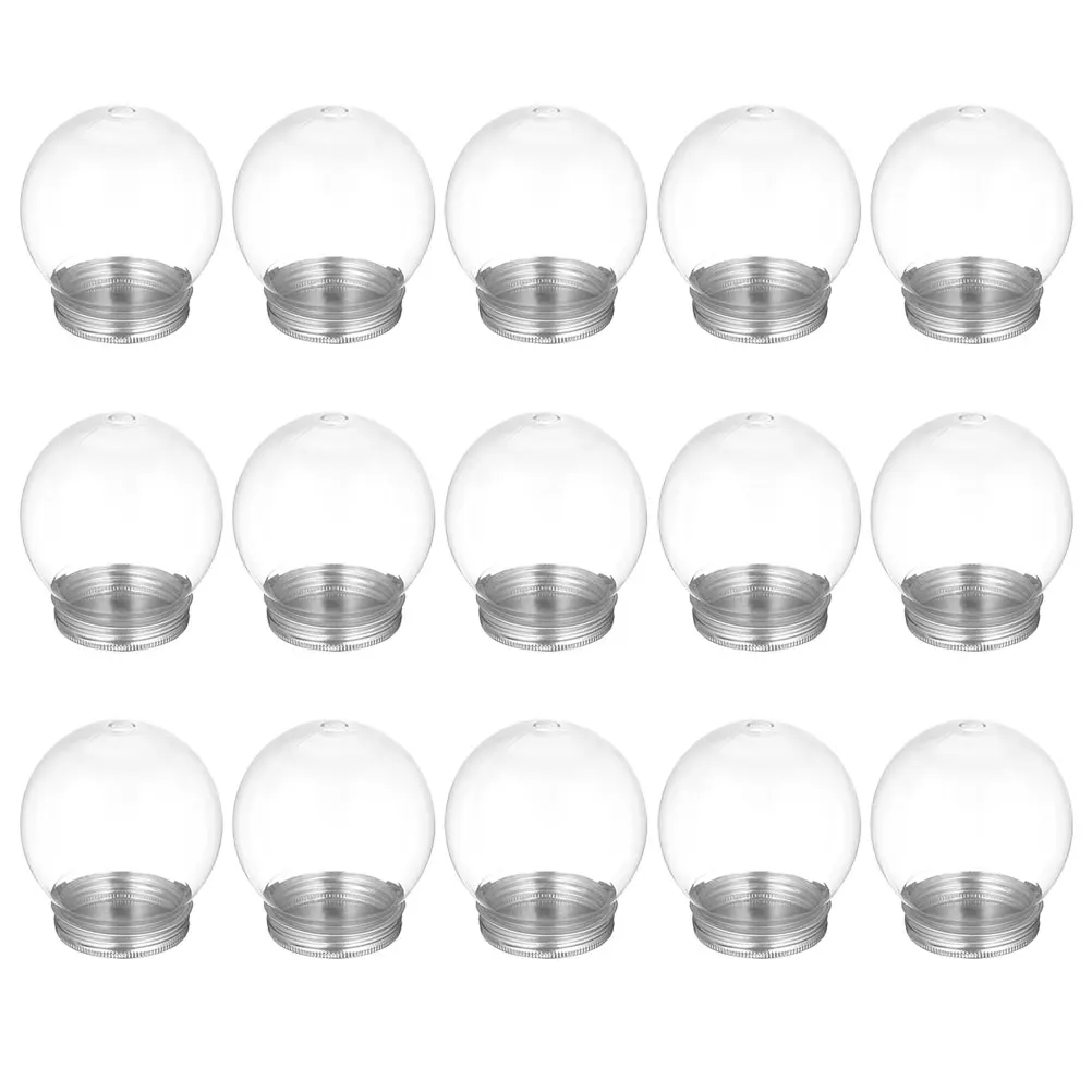 

15pcs Empty Snow Globes 150ml DIY Craft Kit for Kids Aluminum Caps Christmas Ornaments Fun DIY Gift