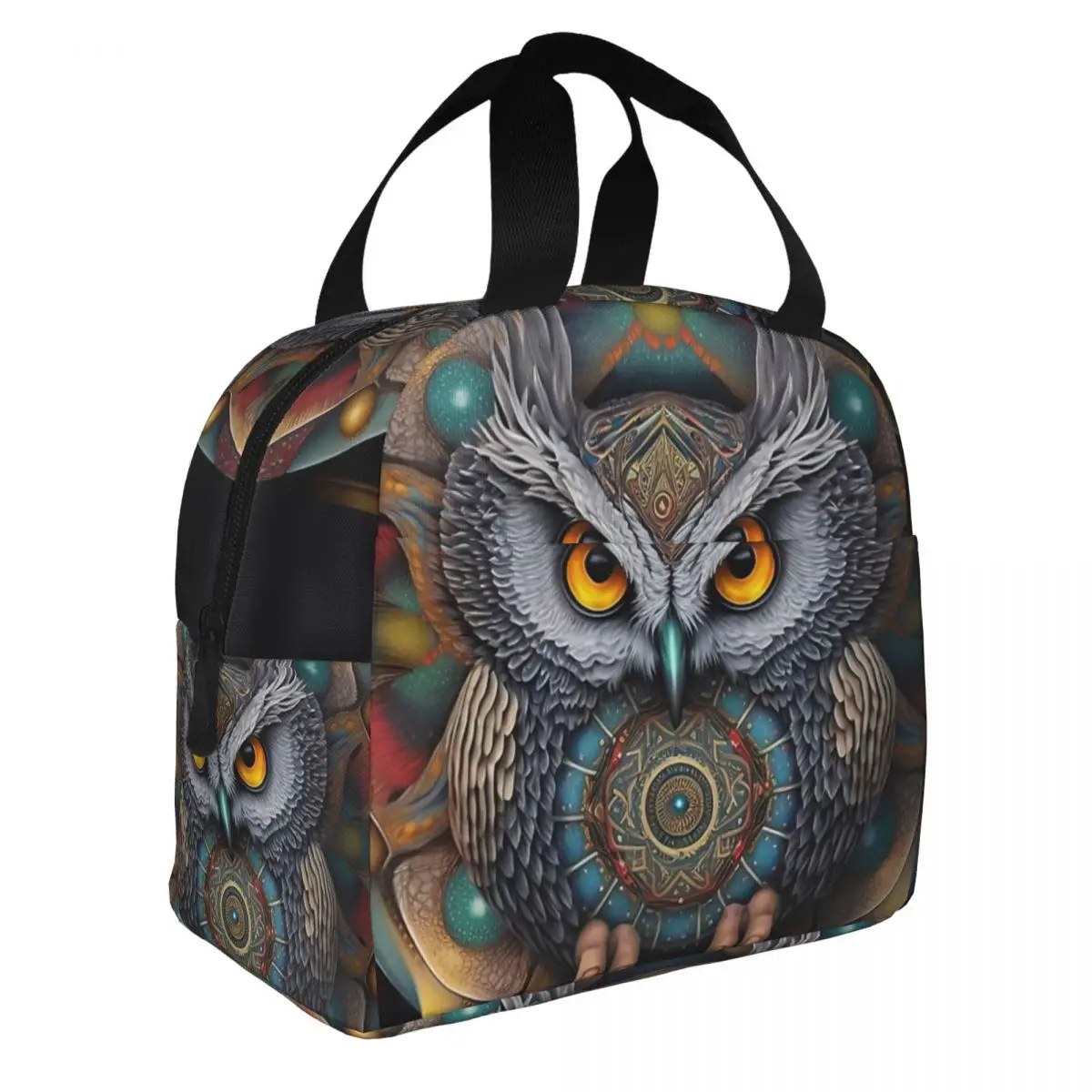 

Owl Keeper Of The Dream Lunch Bento Bags Portable Aluminum Foil thickened Thermal Cloth Lunch Bag for Women Men Boy