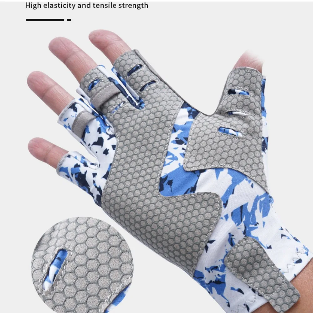 Sun Protection Half Finger Fishing Gloves Fingerless Summer Sunscreen Fingerless Fishing Gloves Breathable Sun-proof