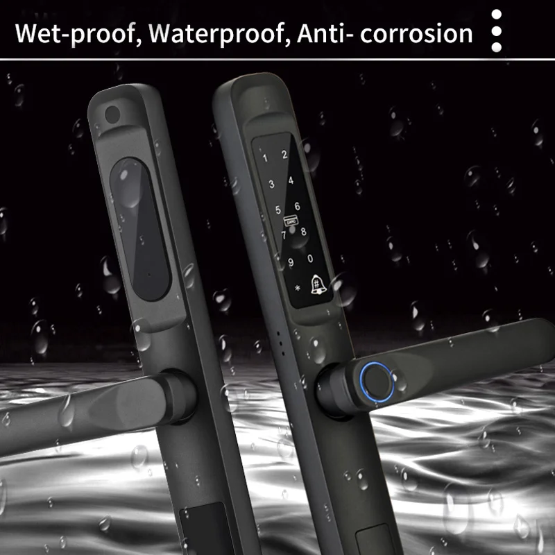 قفل باب ذكي نحيف Ttlock Cerraduras Inteligentes سبائك الألومنيوم مقاوم للماء كلمة المرور بصمة قفل ذكي رقمي #3