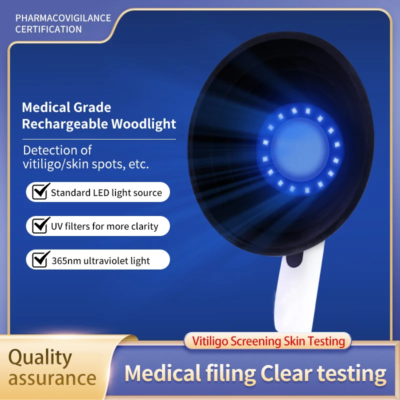 Dermatoscope Skin Medical MagnifierDetection Woods Lamp UVA Lamp ForVitiligo Detection Lamp