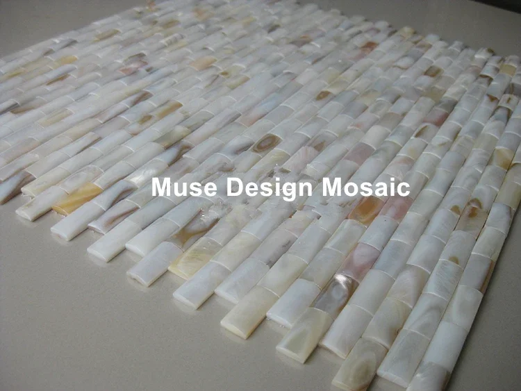 

3D Natural White Shell mosaic tile, kitchen shower wallpaper bath DIY reception Cabinet Counter Luxury Wall Brick decoration