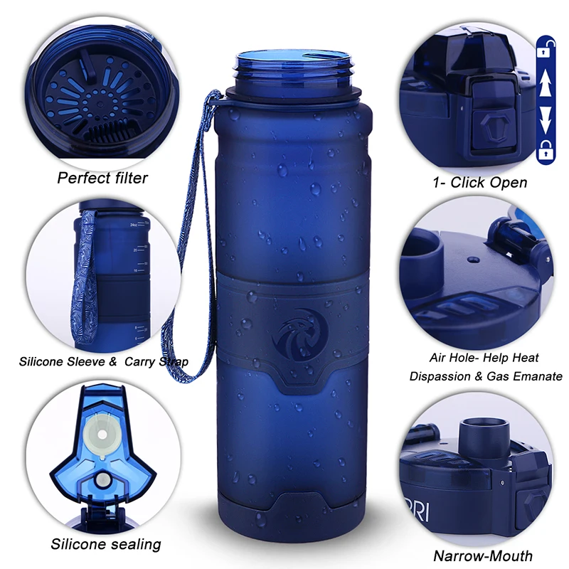 Sport Water Bottle 1000ml Portable Leakproof Outdoor Shaker My Bottle Tritan Eco-friendly Drinkware With Filter BPA Free Hot