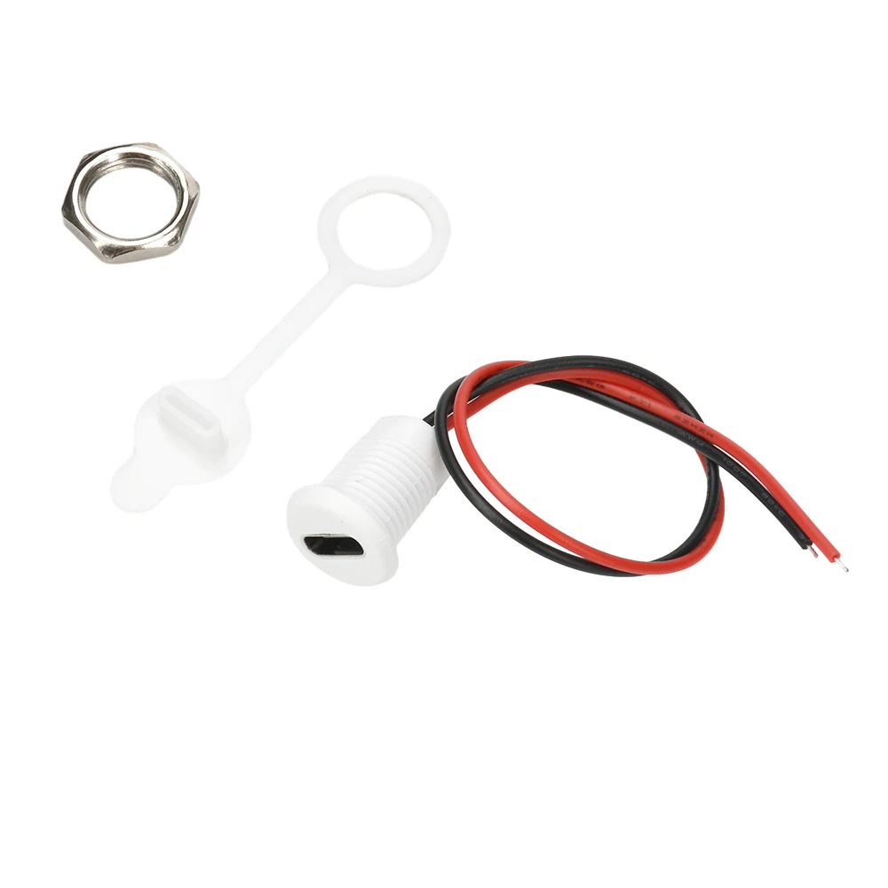 2Pin Draht USB Typ-c Wasserdichten Stecker Direkte kompression weibliche basis Buchse Lade Interface Mit Schweißen – Detail 5