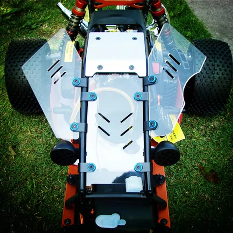 Przezroczyste okna dekoracyjne, osłona przednia szyba, osłona przeciwpyłowa do Rovan KM HPI Baja 5B w skali 1:5