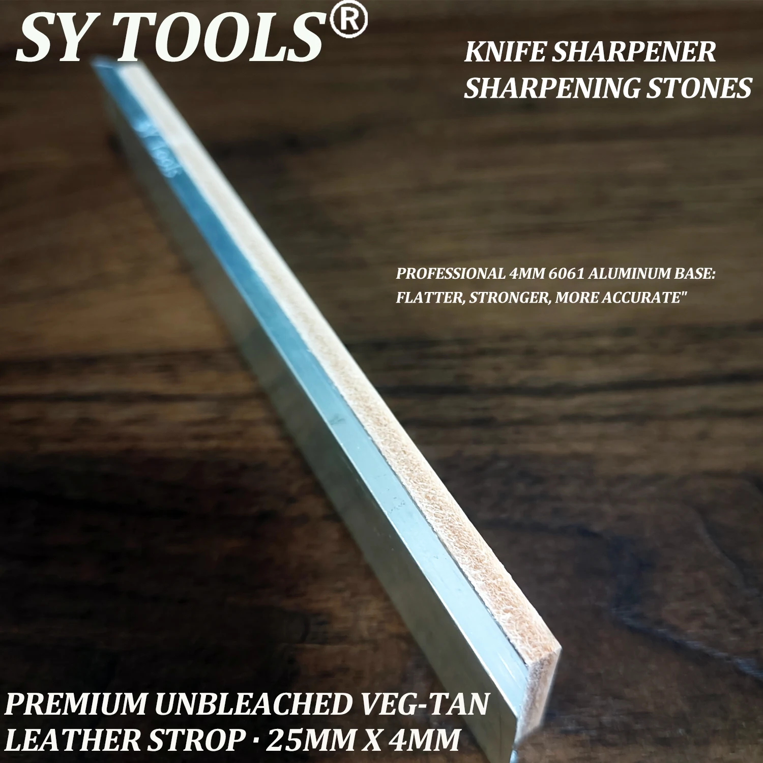 4mm Thick Apex Knife Sharpening Leather Strop Stone 25mm With Aluminum alloy Blank  Compound 15G