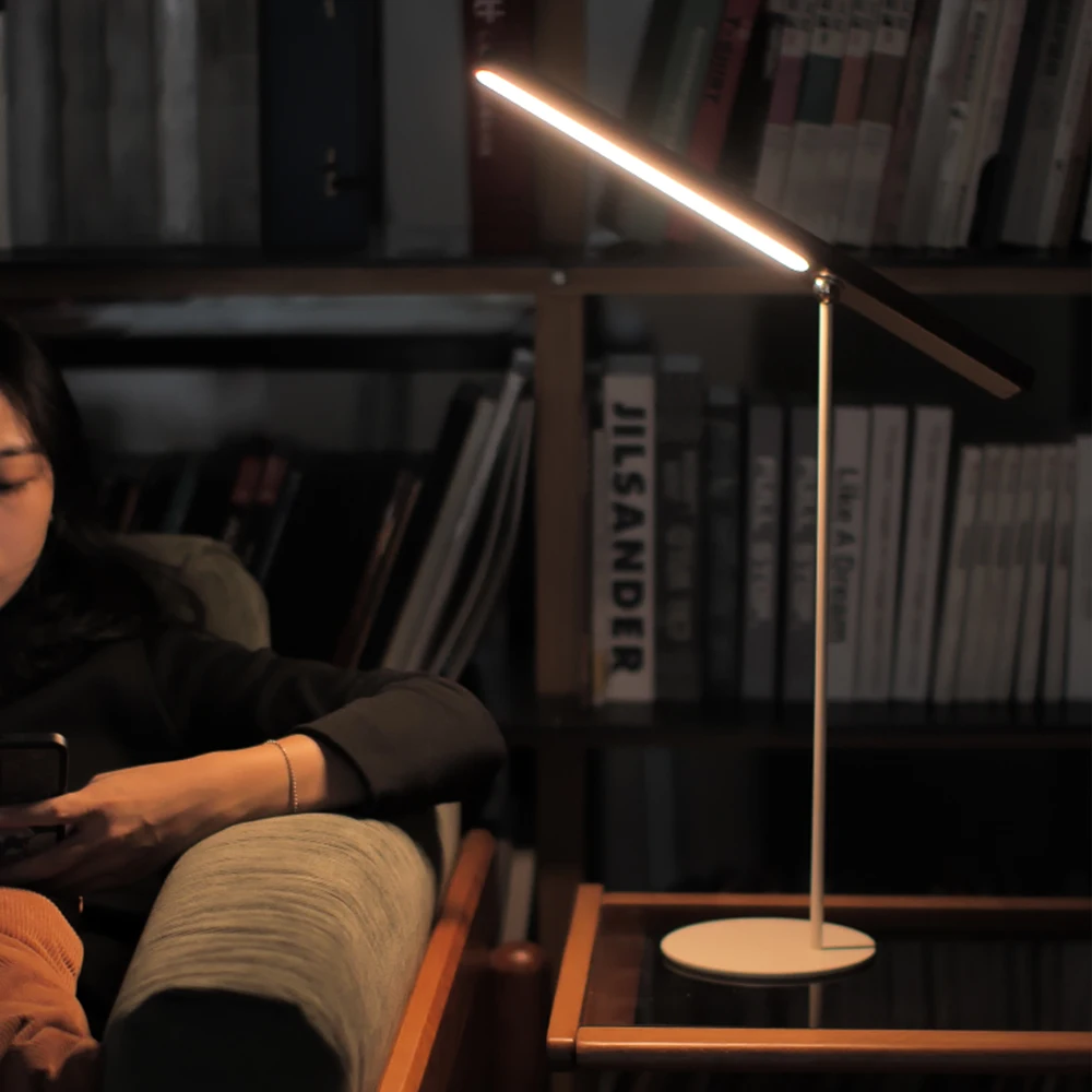 Wood Desk Lamp LED Wood Dimmable Table Lamp Touch Table Light Rechargeable Bedside Light 360°Rotation Magnetic Eye Protection