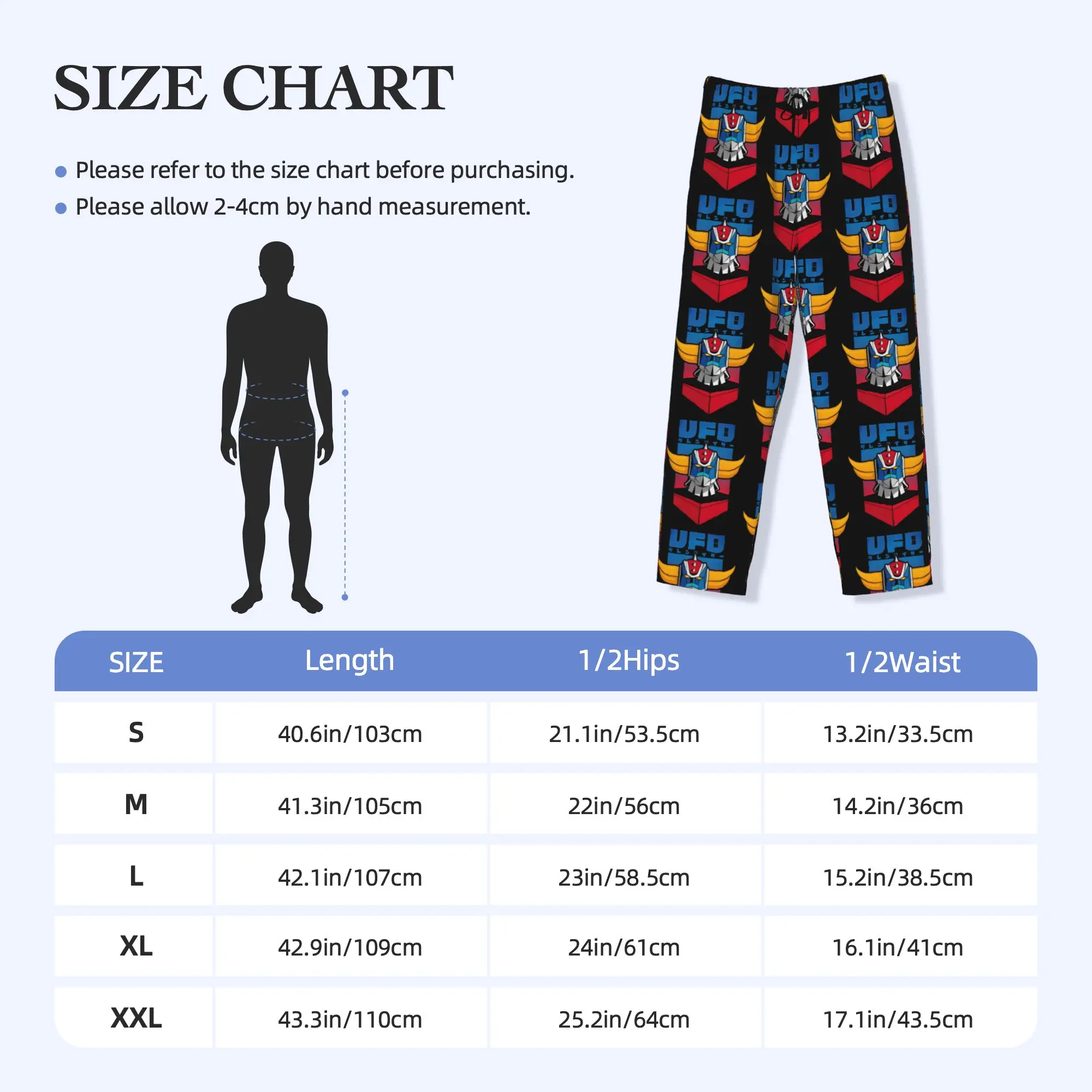 Custom G-Grendizer Pajama Pants for Men Robot Manga Sleepwear Lounge Sleep Bottoms Stretch with Pockets - view 5