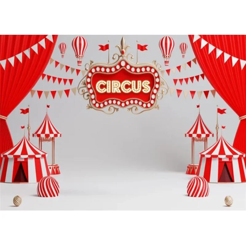 SHENGYONGBAO Circus Animal Trainer And Acrobat Carnival Show Photography Backdrops Stage Clown Background Cartoon Photo Booth 