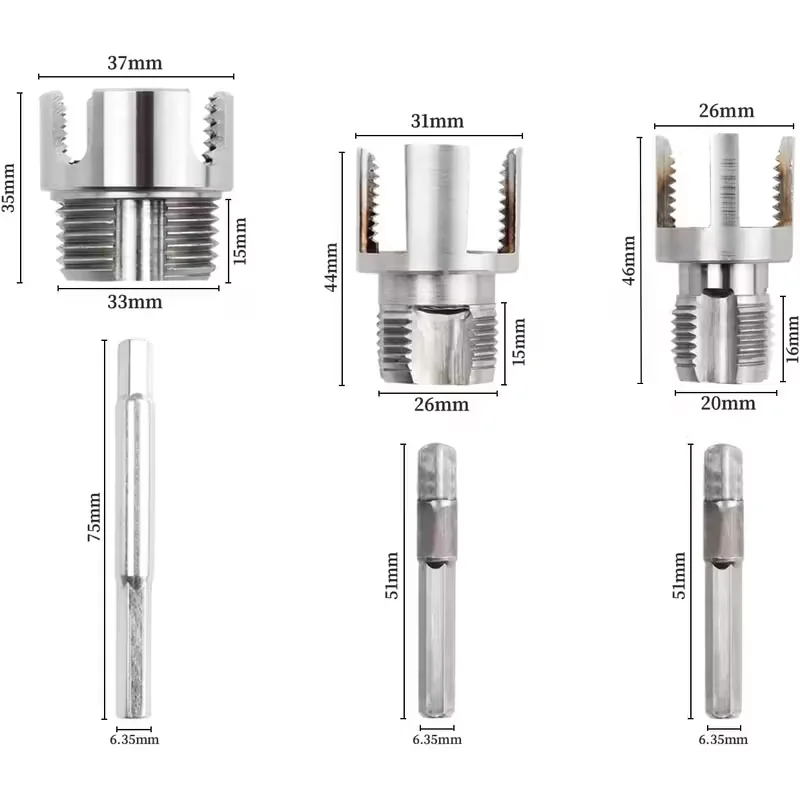 Pipe Threading Tool PVC Pipe Threading Cutter 1/2'' 3/4'' Water Pipe Internal External Thread Tapping Tool Electric Drill