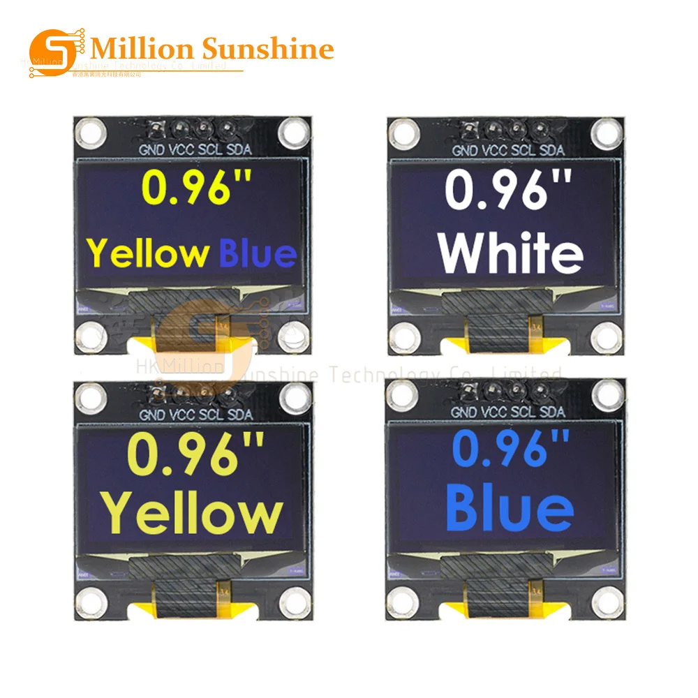 

0.96 inch IIC SPI Serial 7/4Pin White/Blue/Yellow Blue/Yellow OLED Display Module SSD1306 12864 LCD Screen Board for Arduino