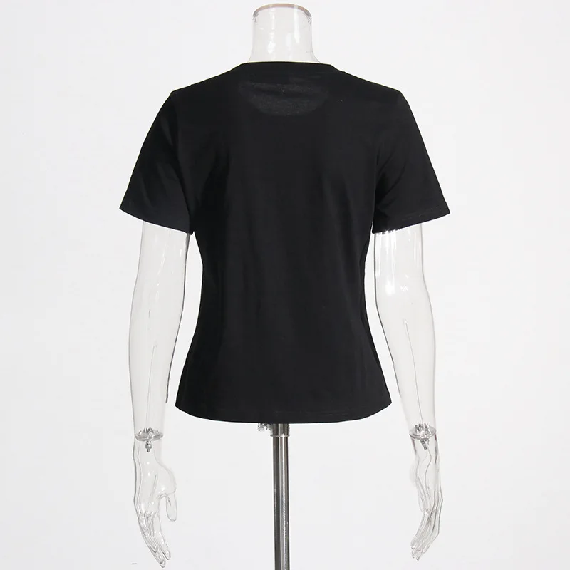 HKSH Sommer Neue Frauen T-shirt Oansatz Kurzarm Asymmetrische Bogen Dekoration Sinn Für Design Ins Trendy Casual Vielseitig T HK12181