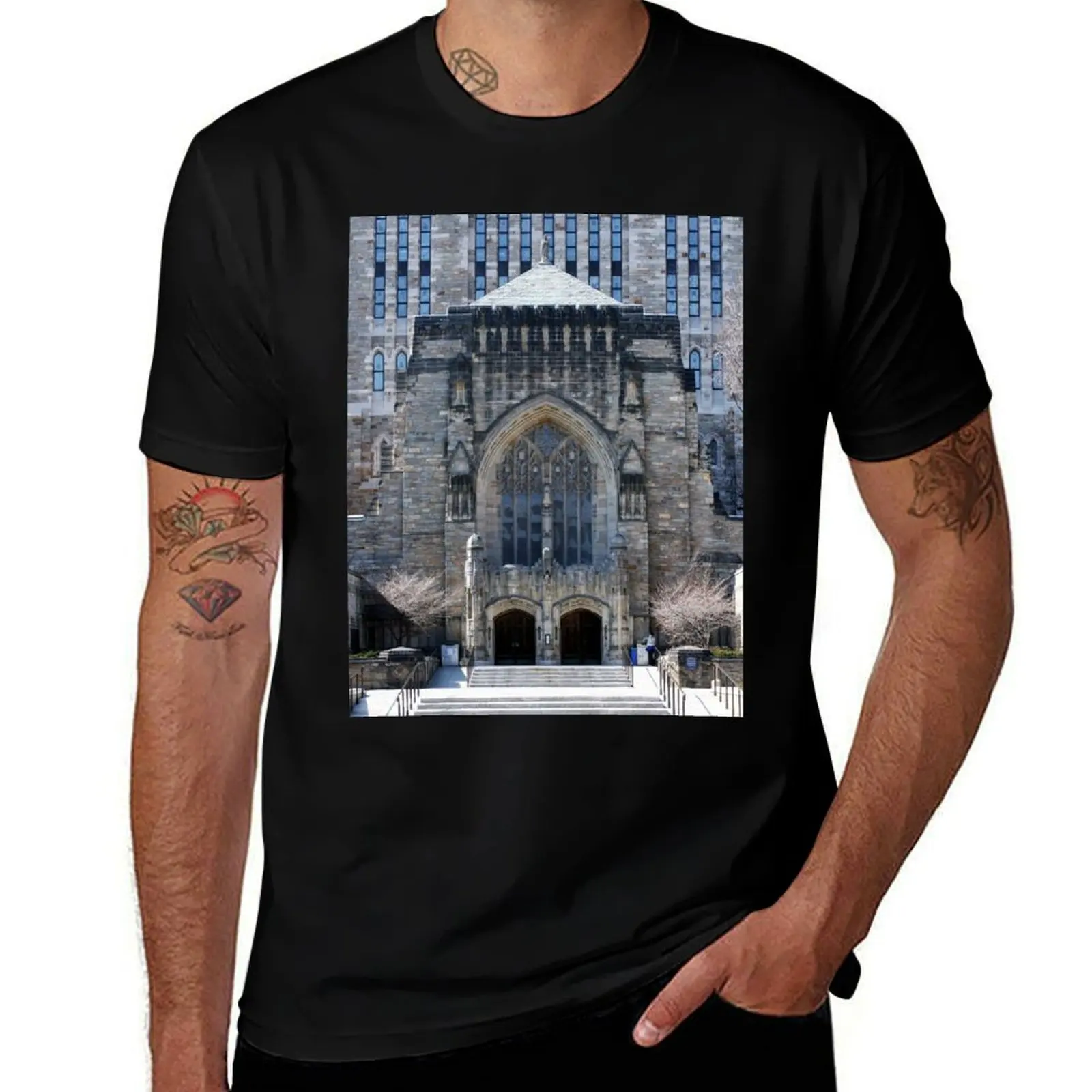 Sterling Memorial Library T-Shirt Breathable Basic Cotton T-Shirt