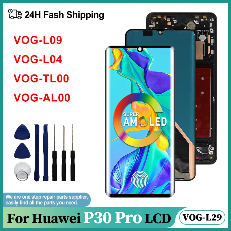 New Super AMOLED For Huawei P30 Pro LCD Display Touch Screen Digitizer Assembly Replacement For P30 Pro VOG-L29 L09 L04 AL00 LCD