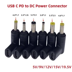 USB C PD to DC Power Connector Universal 5V 9V 12V 15V 19V TypeC to DC Jack Plug Charge Adapter Converter for Router Tablet Fan