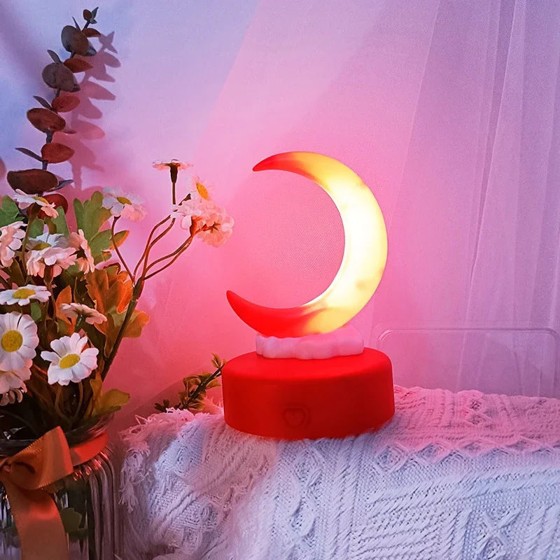 Moon Night Light Bedroom Desk Lamps Decorative Moon Lights DIY Luminous Toy Children Baby Room Bedside Atmosphere Light